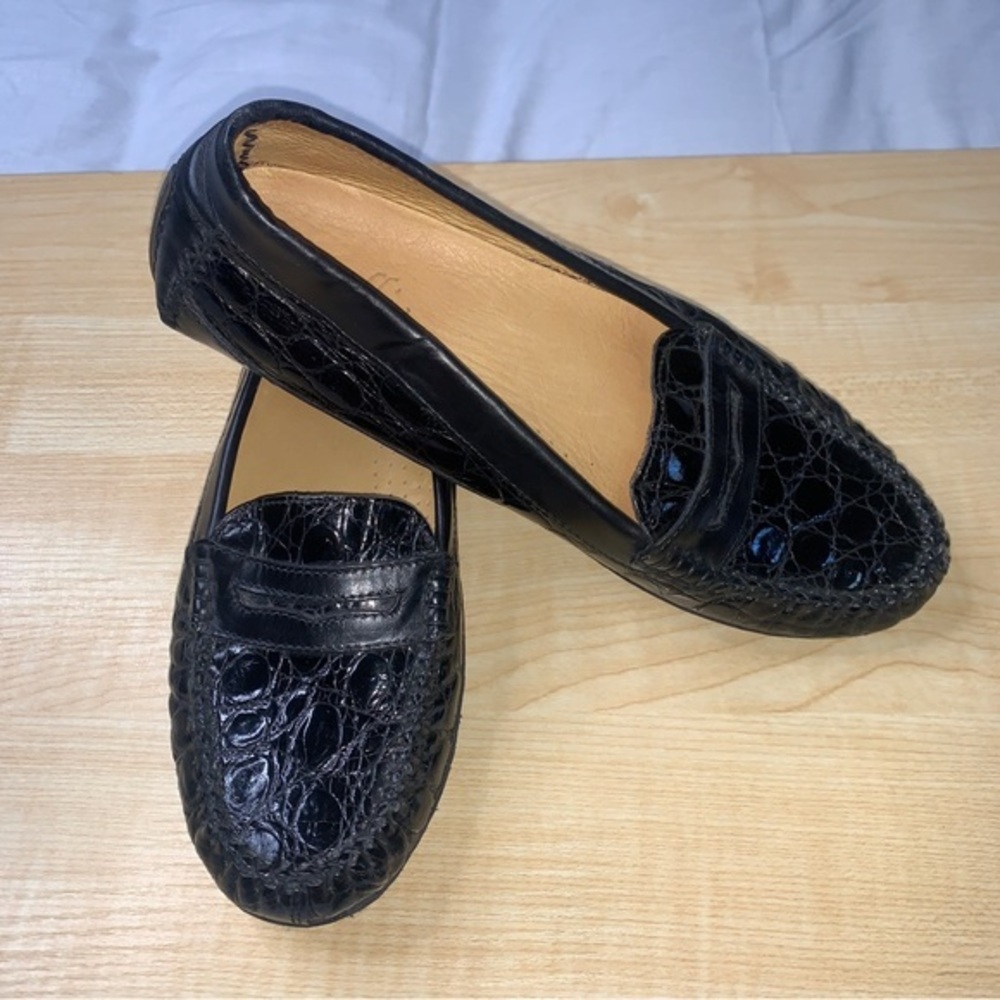 Zelli Crocodile Leather Loafers
